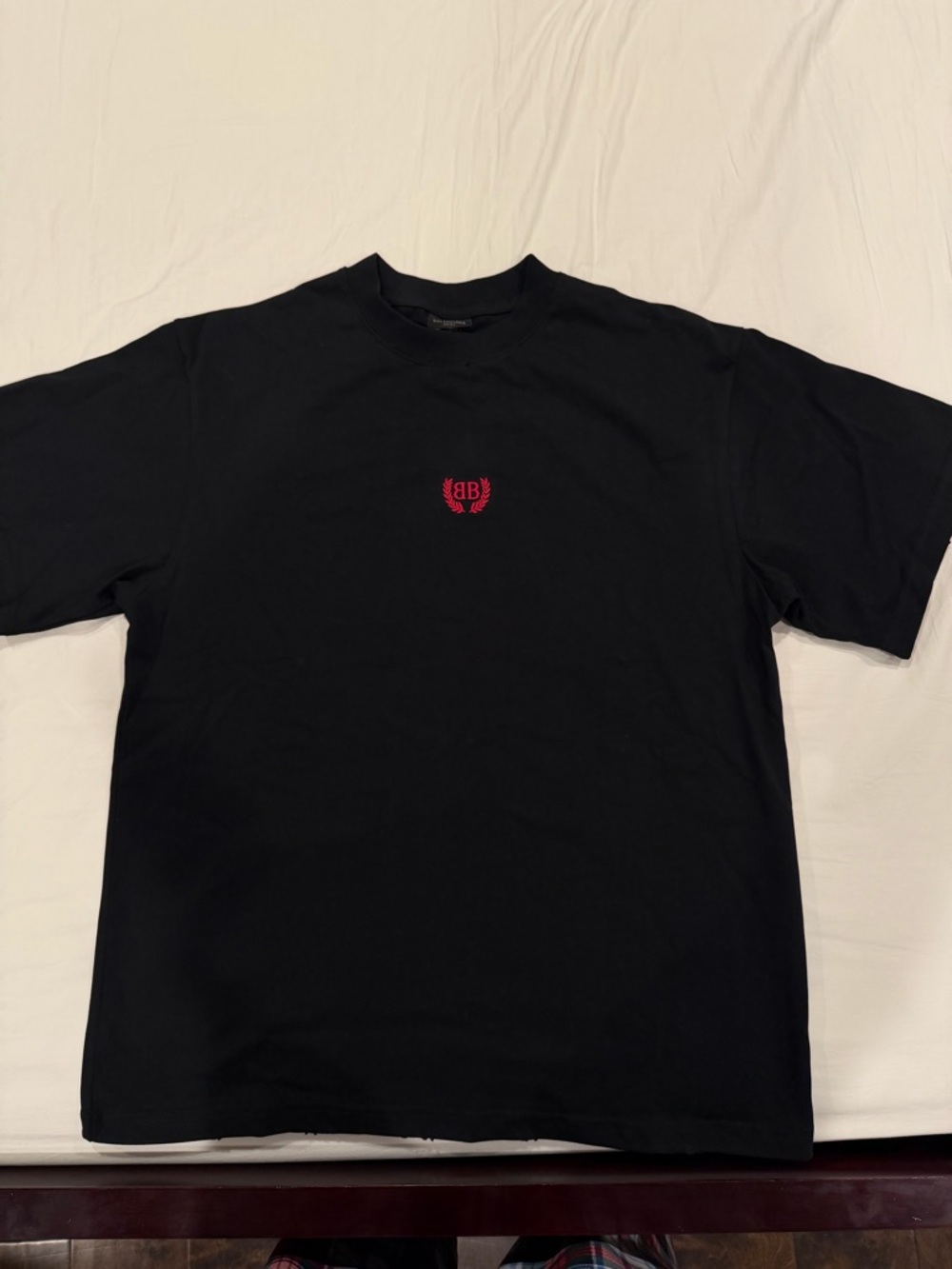 Balenciaga Black Tee with embroidered logo